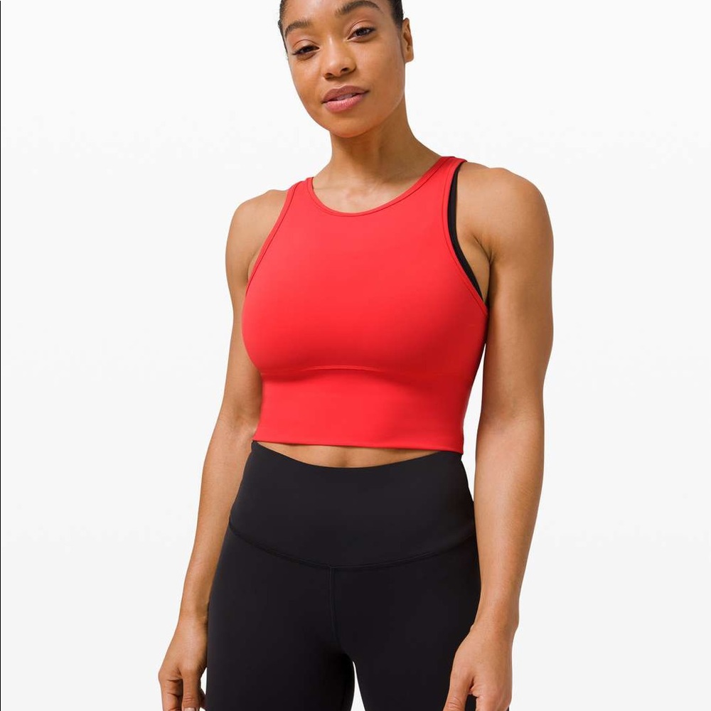 lululemon Power Pivot Tank in Everlux in Pink Punch size 12 excellent condition